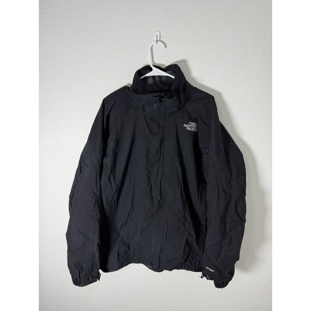The‎ North Face Hyvent Jacket Men's Size Large Black Coat Camo Inside